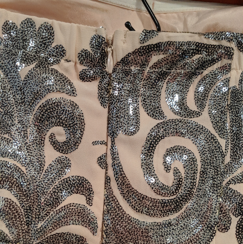 Sequin Strapless Dress - Baroque Pattern - image 6